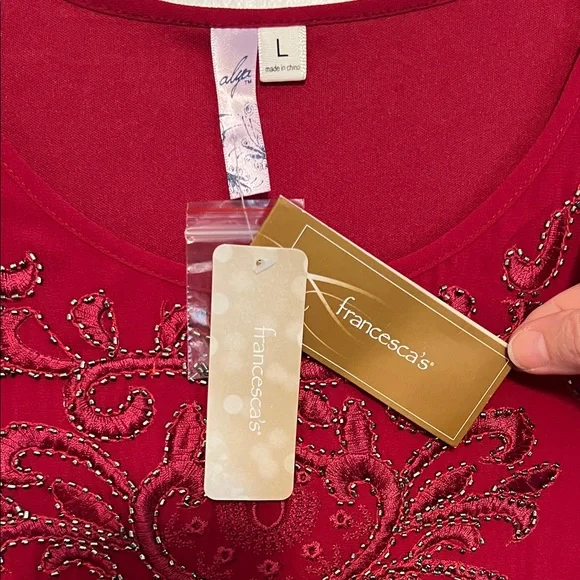 Francesca's Collections Red Embroidered Dress - Picture 8 of 10